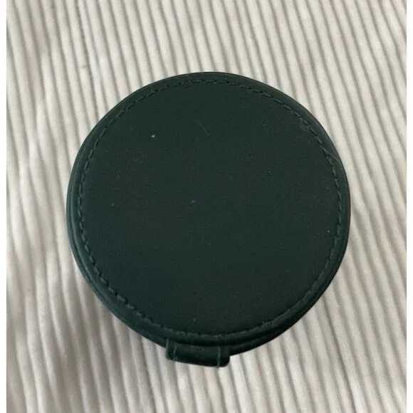 Vintage Hermès Green Leather Perfume Gift Box Round Cylinder Case Empty - Picture 9 of 10